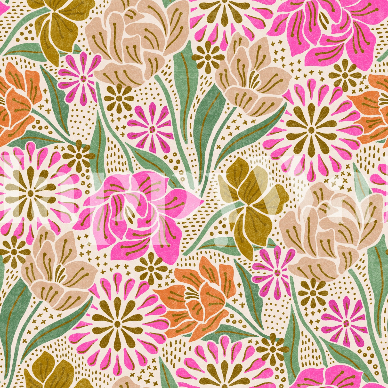 Florise peach wallpaper | happywall.com