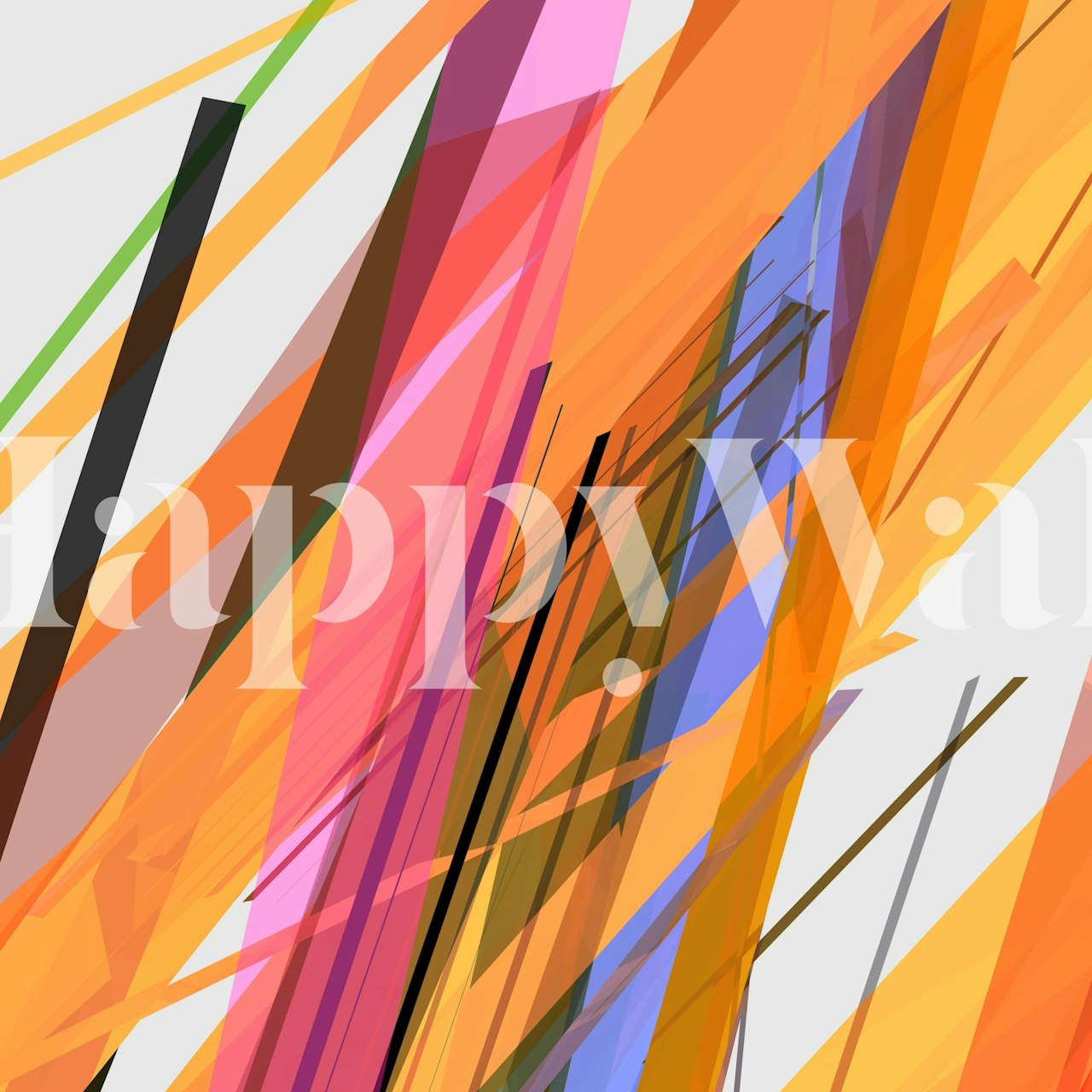 Colored Blades wallpaper displayed in a room