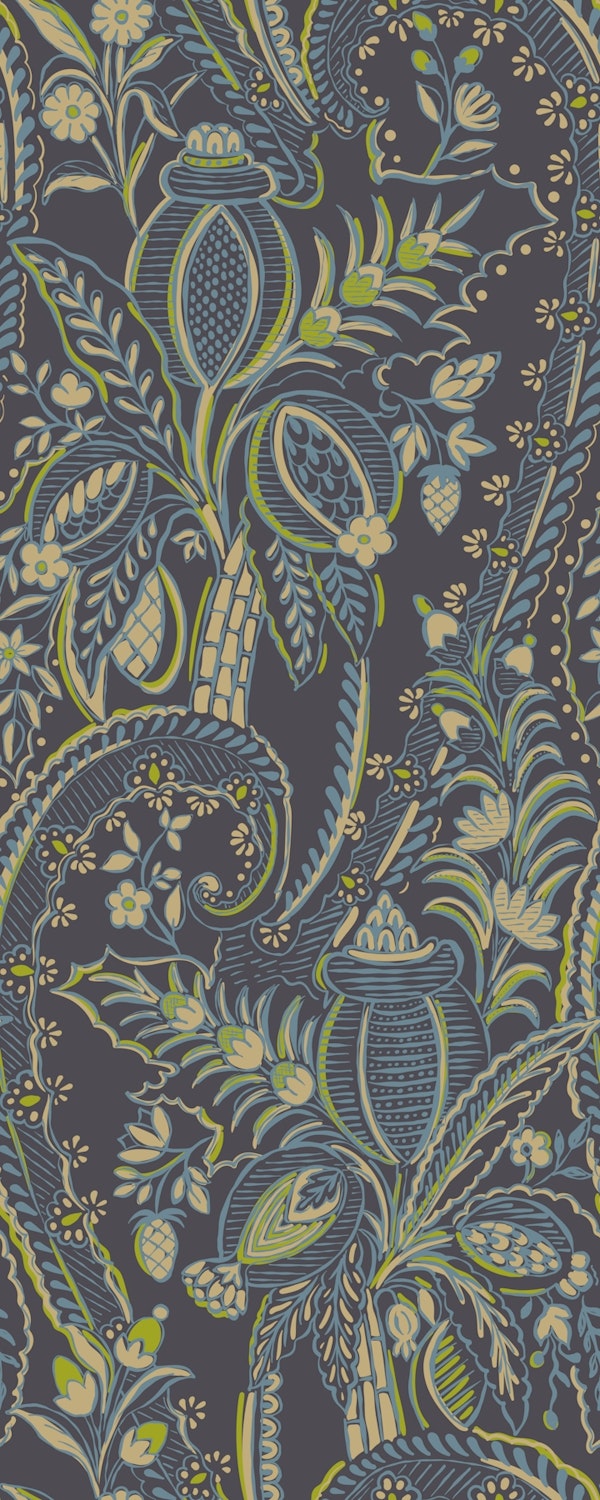 Bohemian Botanical harmony grey and blue