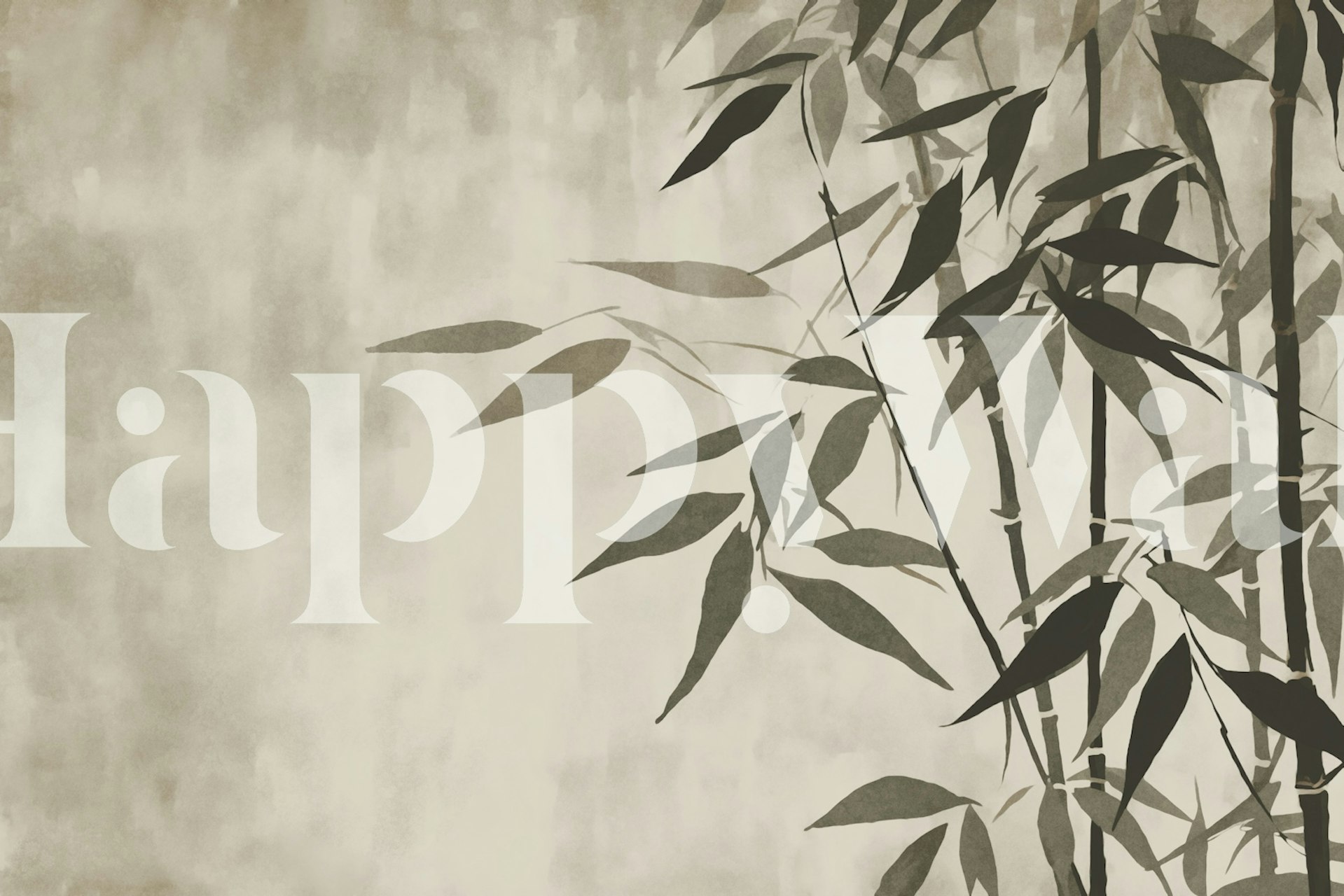 Calme Bamboo Garden Brown Beige tapetti huoneessa