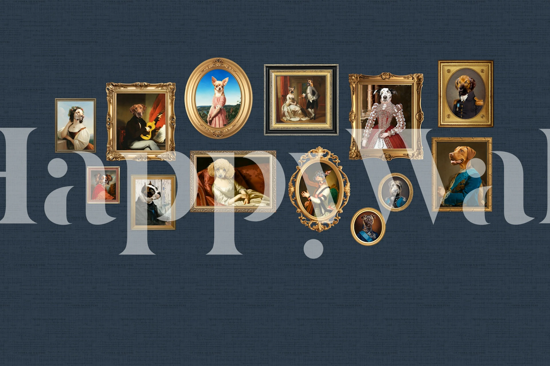 Dog Portraits Statement Wall in een kamer