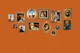 Dog Portraits Statement Wall in orange