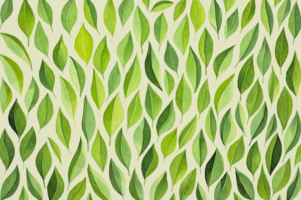 Fresh Green Ditsy Leaf Pattern