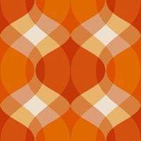 70s Ogee Orange papiers peint