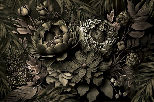 Renaissance Vibes Moody Opulent Flowers Brown
