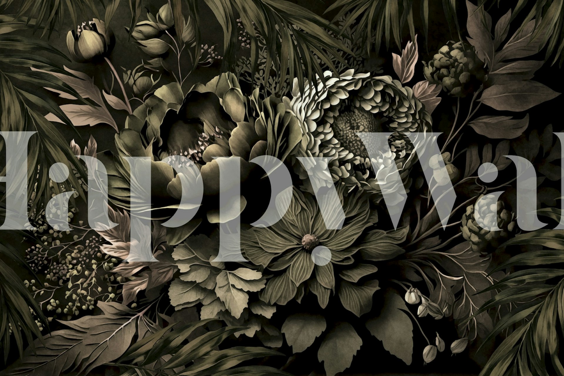 Renaissance Vibes Moody Opulent Flowers wallpaper