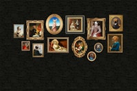 Dog Portraits Statement Wall in black ταπετσαρία