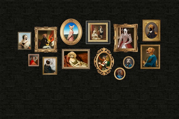 Dog Portraits Statement Wall in black