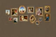 Dog Portraits Statement Wall in Brown