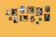 Dog Portraits Statement Wall in Yellow