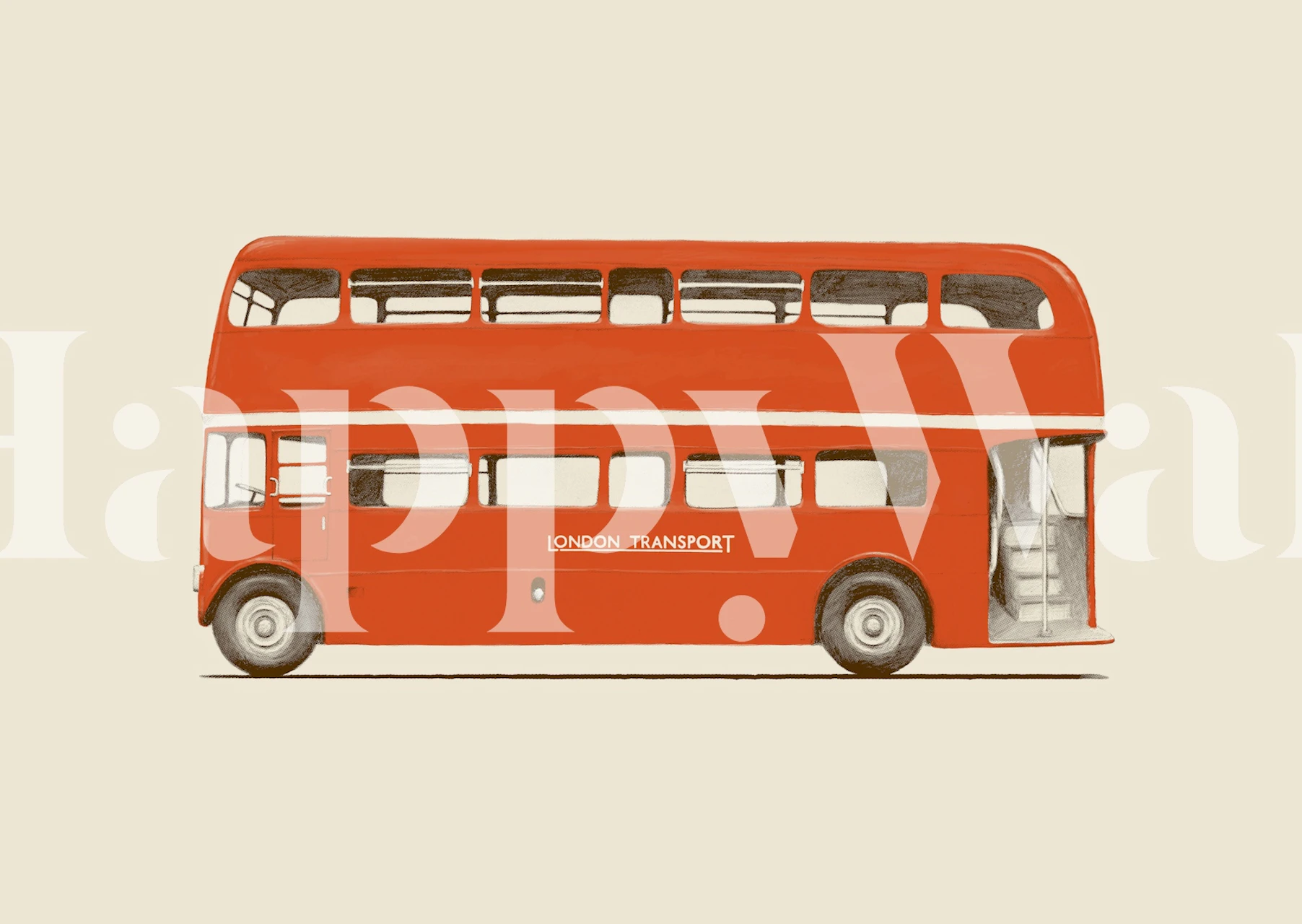 Double Decker London Bus tapetdesign