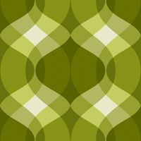 70s Ogee Green papiers peint