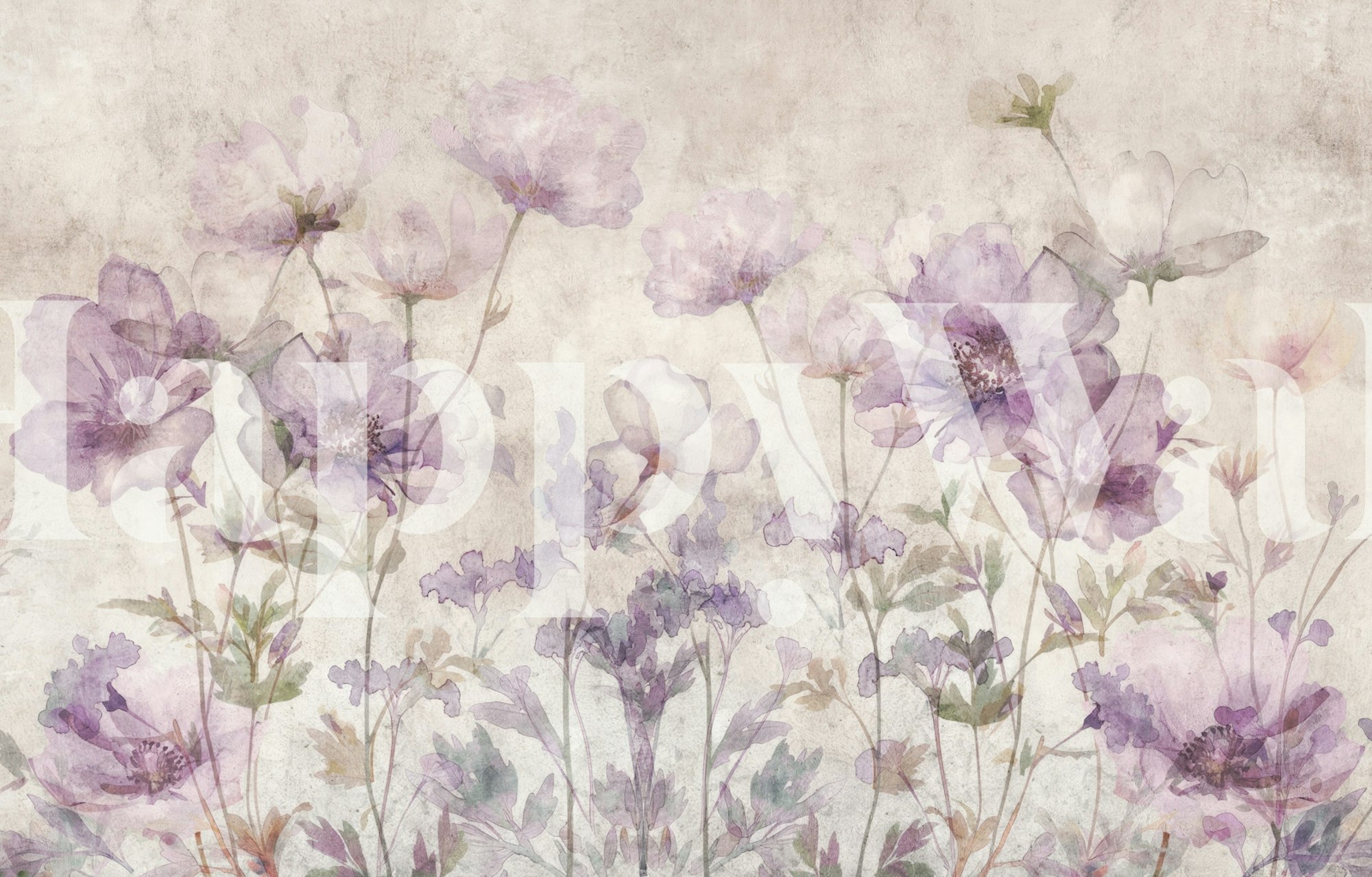 Whimsical Purple Floral Elegance σε ένα δωμάτιο