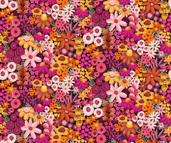 Warm Tone Painterly Autumn Flowers