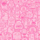 Clusters of Monsters and Aliens Pink