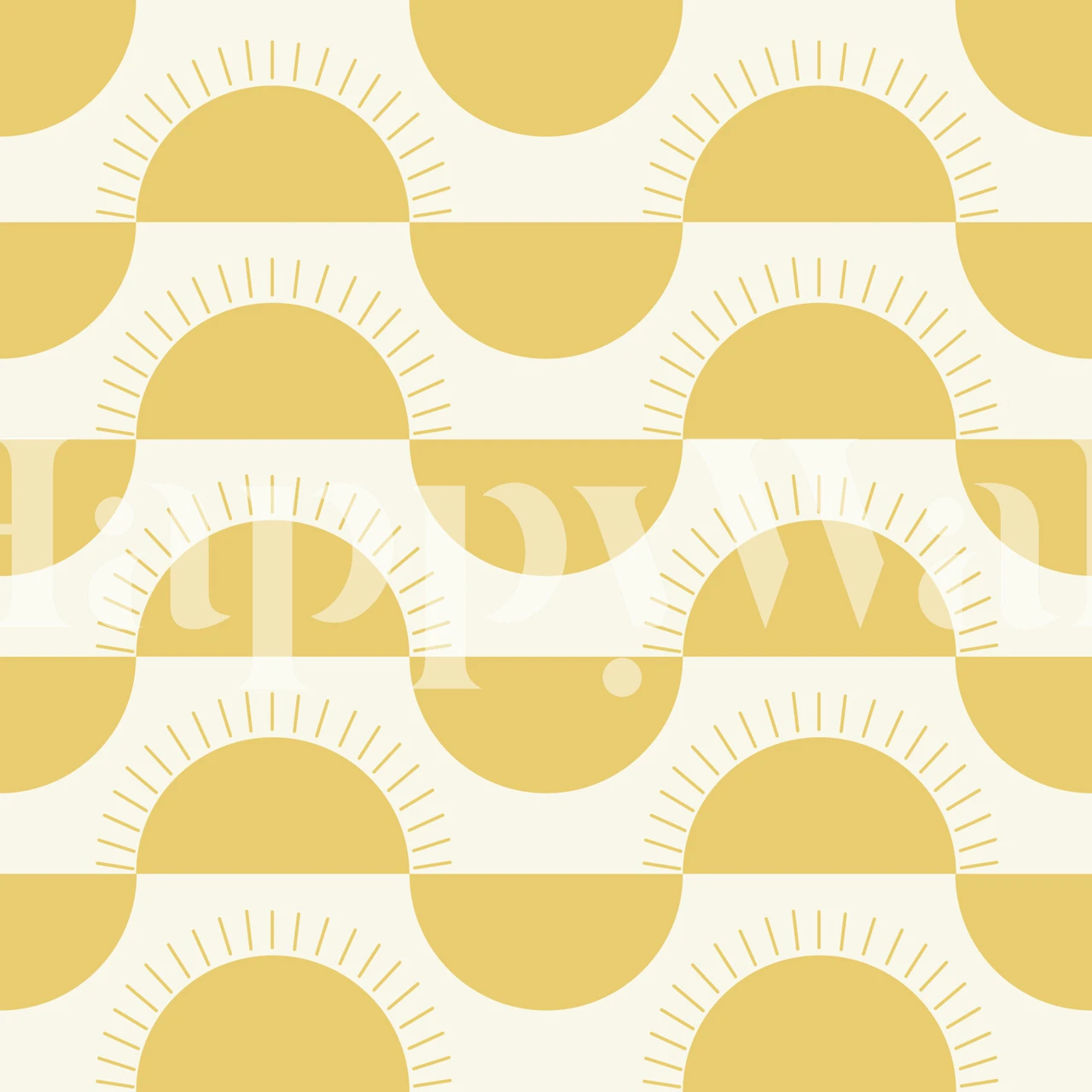 Papel de parede Sunrays Stripes exibido em um quarto