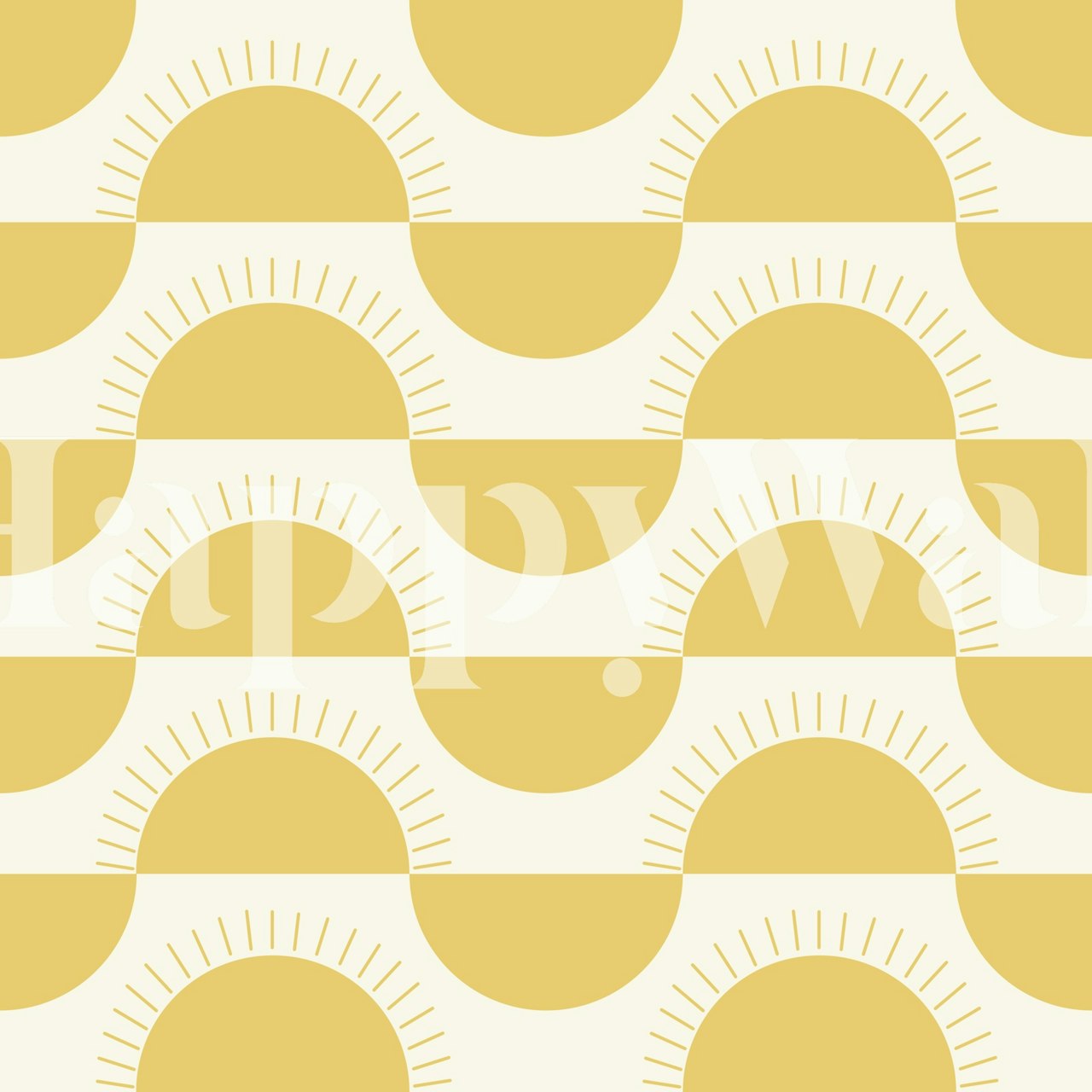 Sunrays Stripes behang weergegeven in een kamer