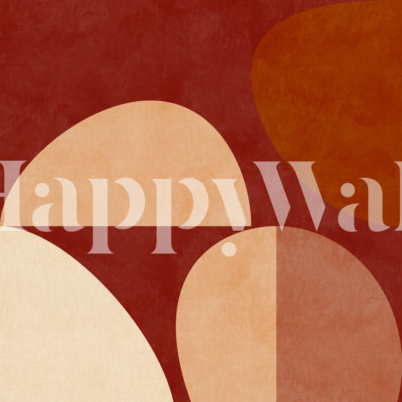Earthy abstract shapes in warm tones of terracotta and beige wallpaper