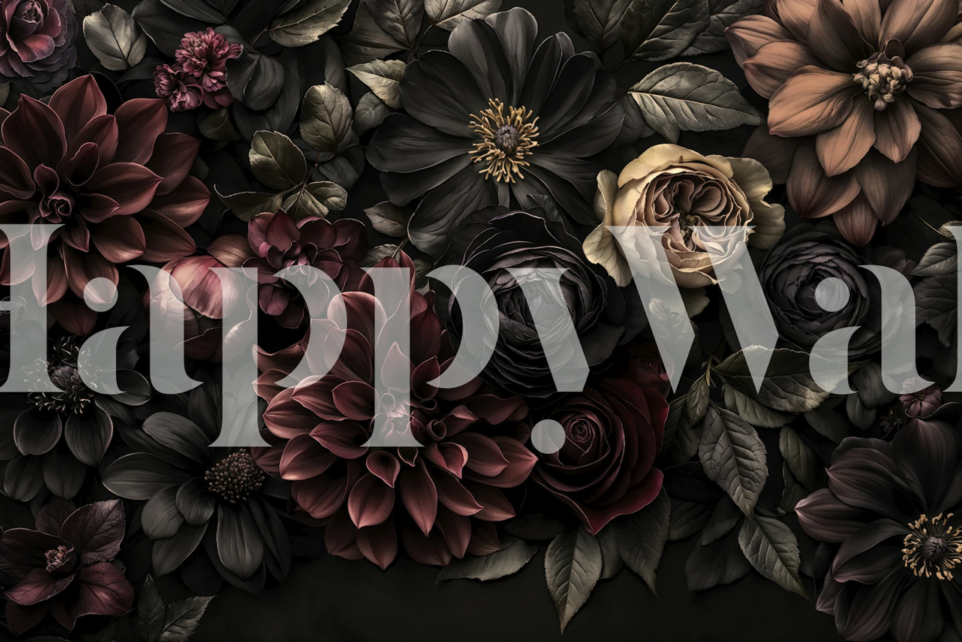 Moody blomsterdesign i et rum