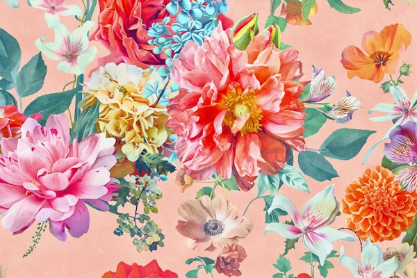 Blooming Spring Bouquet Neokitsch Flowers