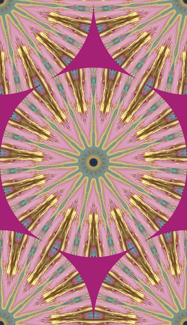 Decorative Retro Circle Burst Pink Gold