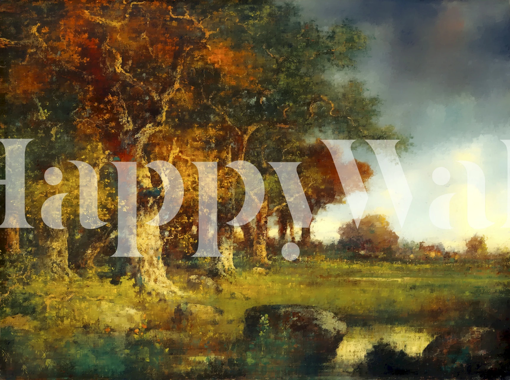 Autumnal Forest Glow tapet i ett rum