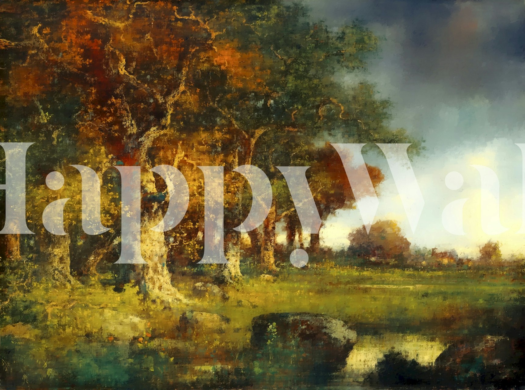 Tapeta Autumnal Forest Glow v pokoji