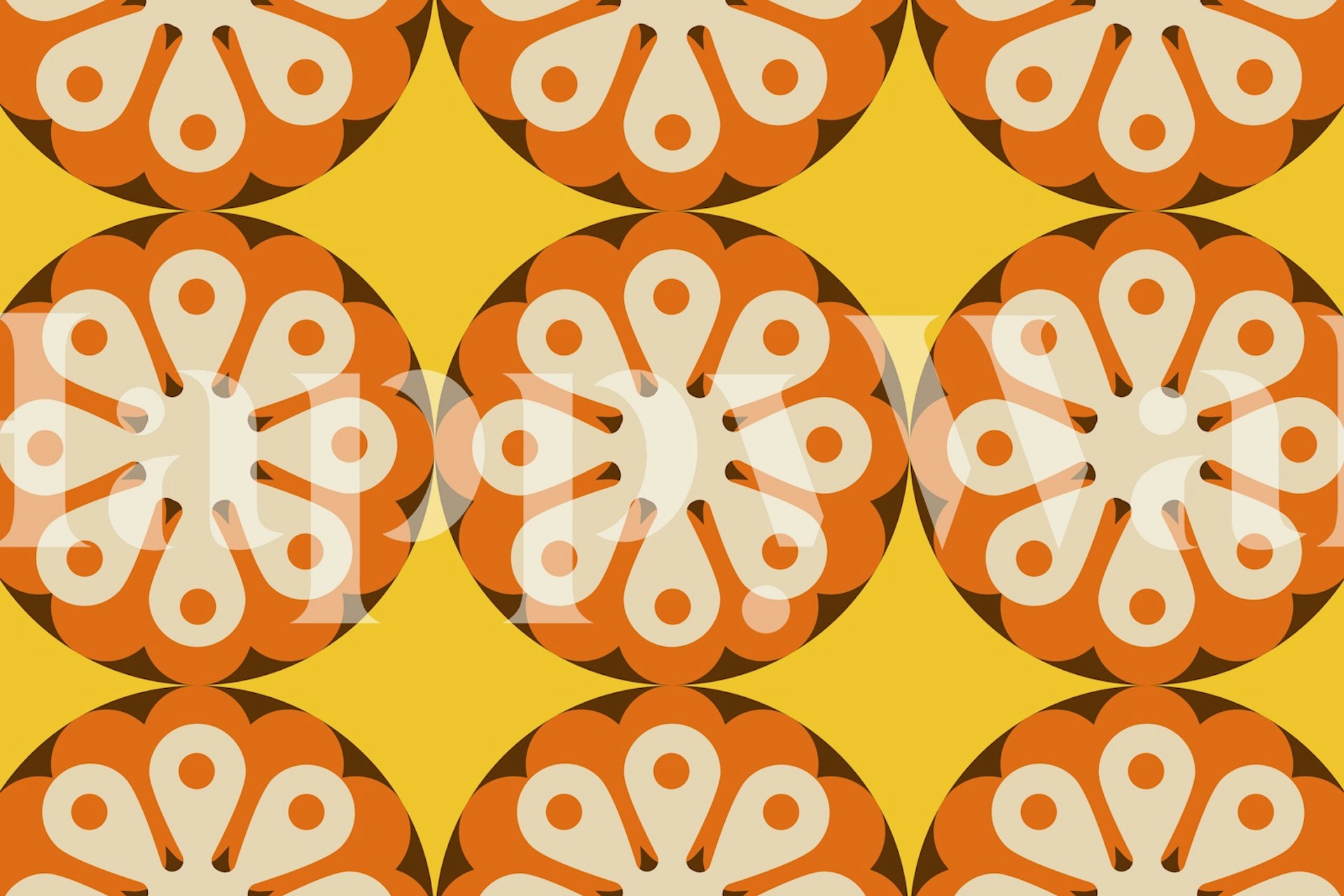 Papel pintado Sunset Bloom Essence en una habitación