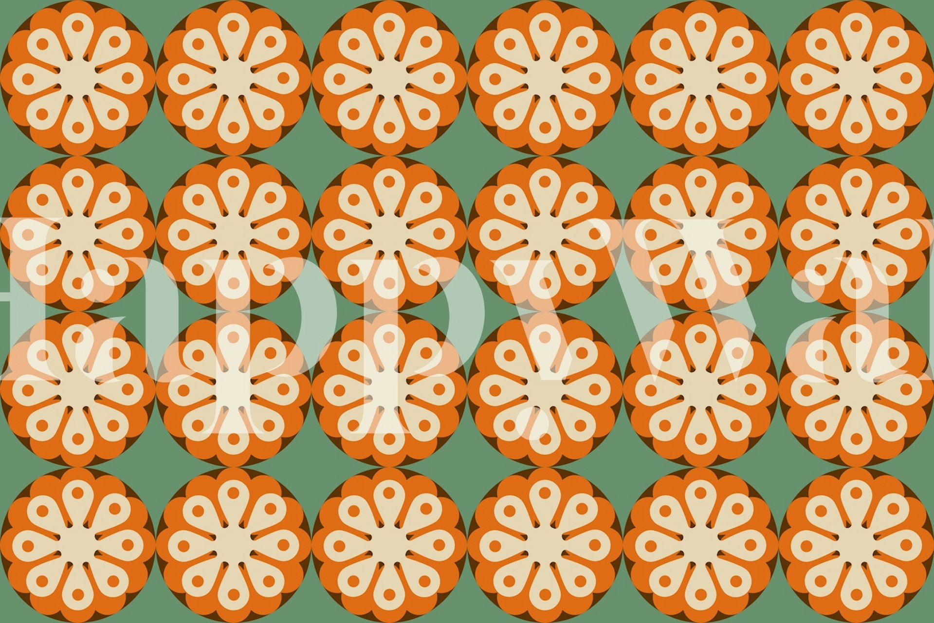 Design tapety Mid-Century Tangerine Floral