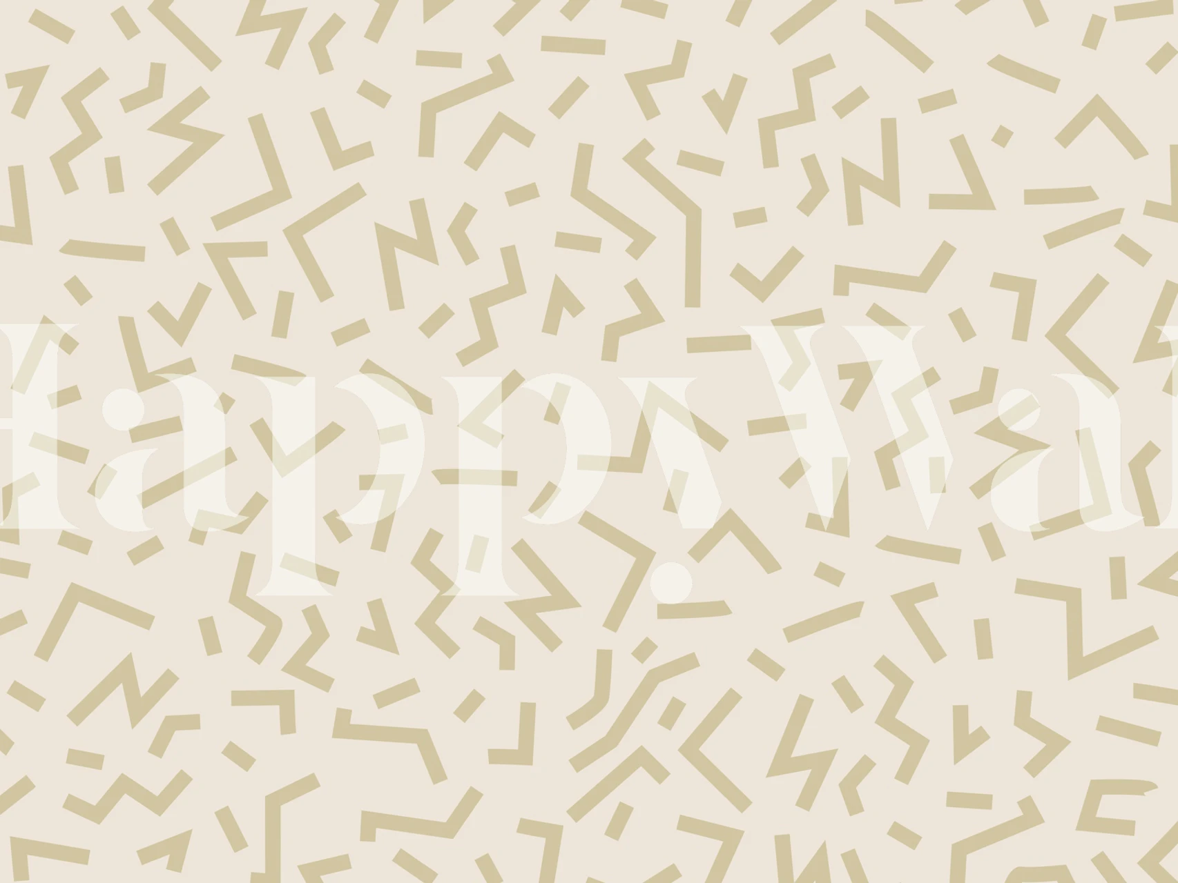 Beige geometric line art pattern wallpaper