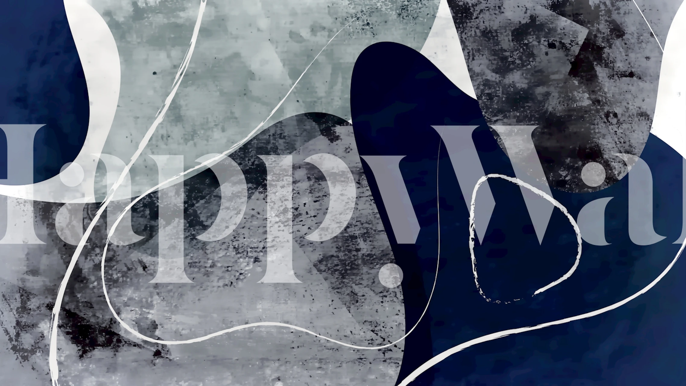 Abstract gray and blue shapes on a textured wallpaper