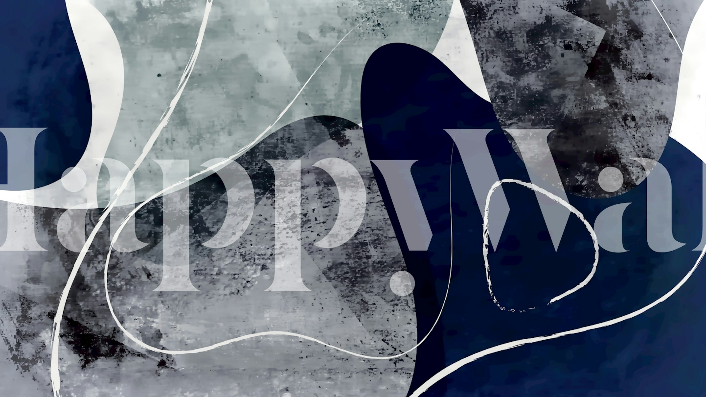 Abstract gray and blue shapes on a textured wallpaper