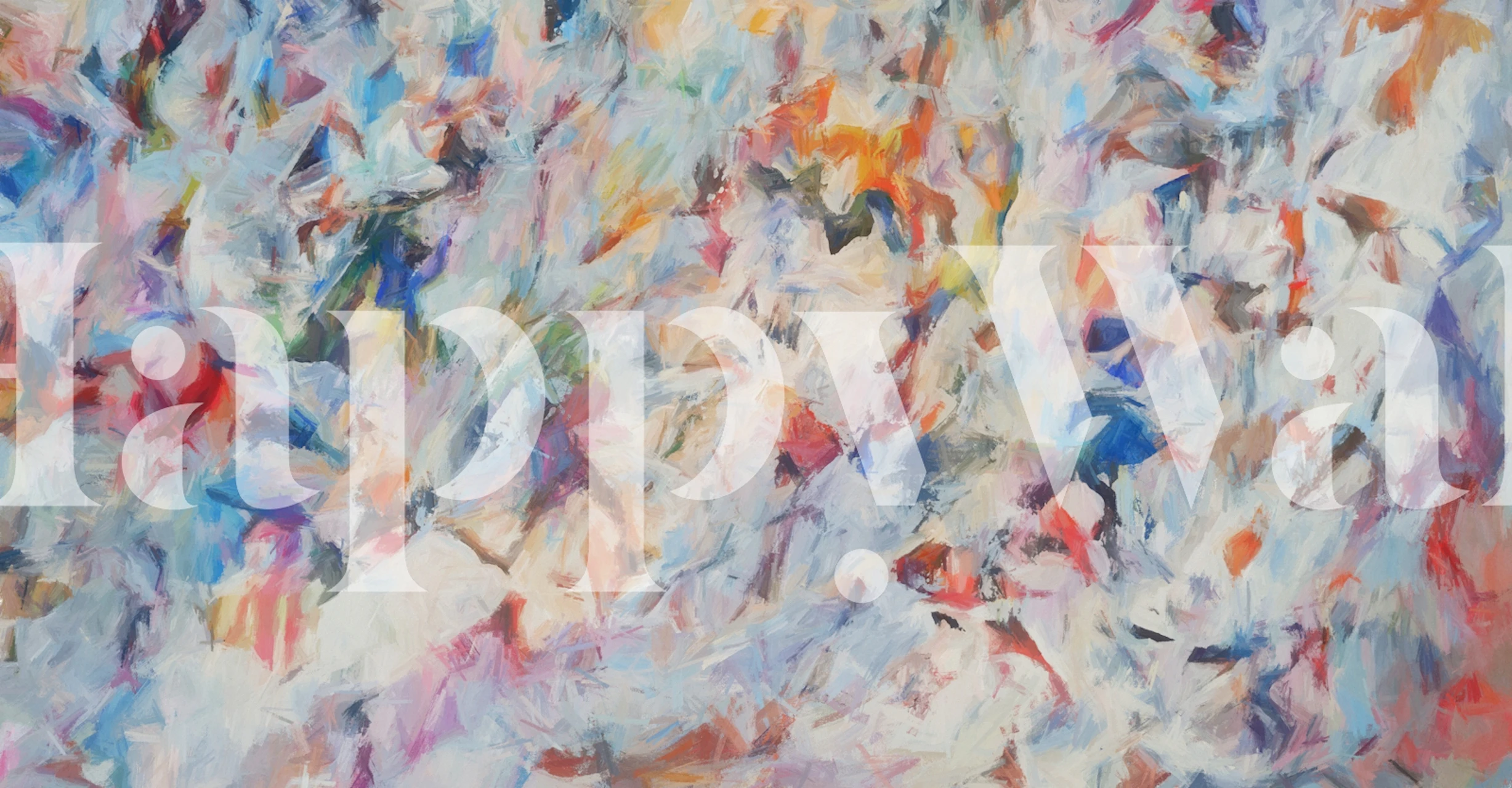 Pastel brush strokes wallpaper in a room