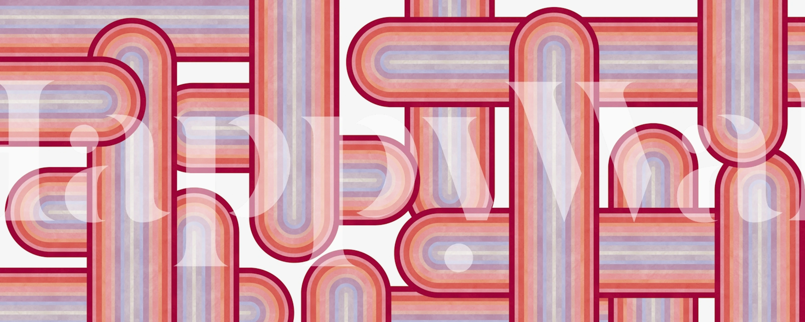 Retro Color Bands tapet i ett rum