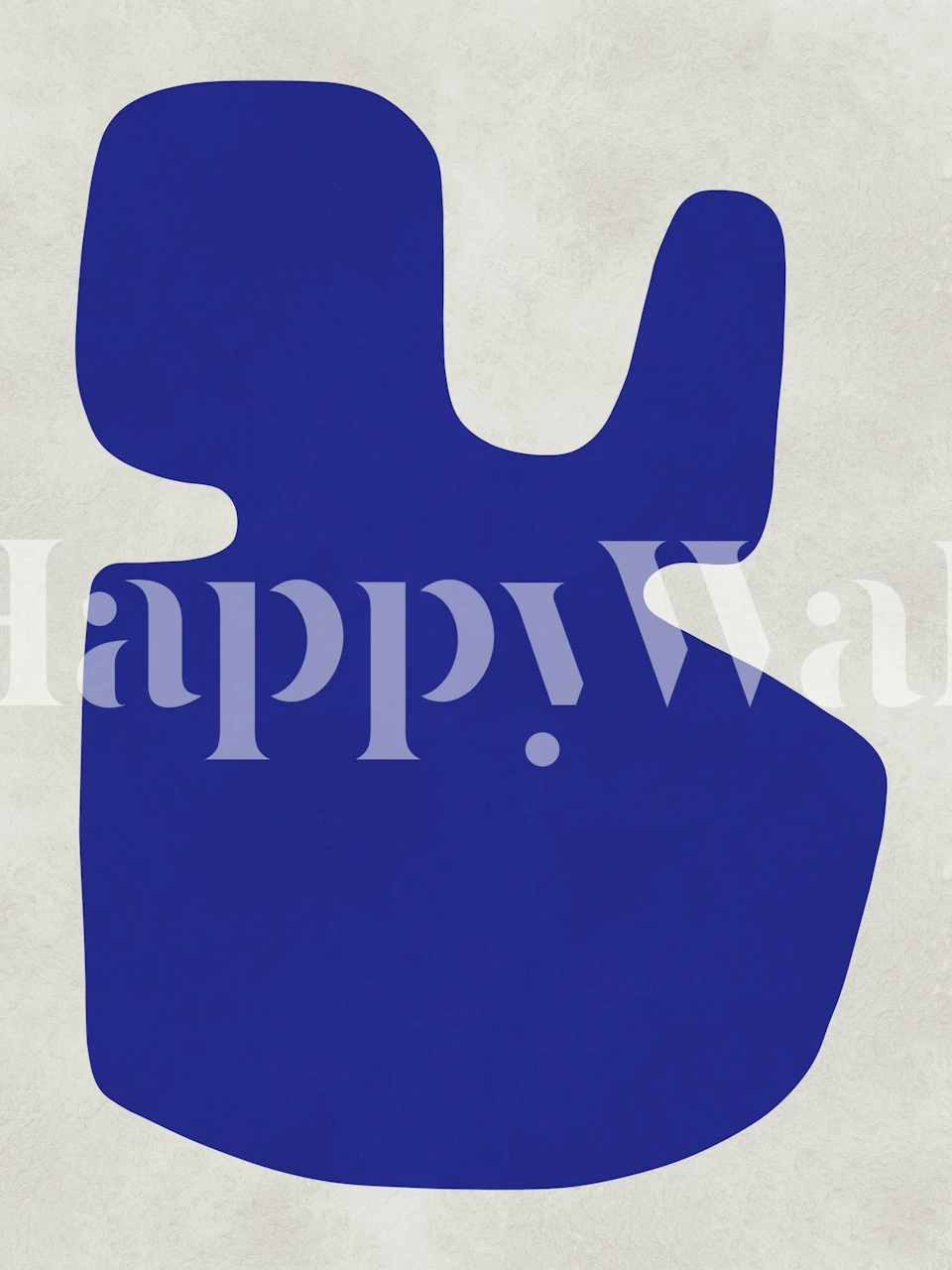 Cobalt blue abstract shapes on a light gray background wallpaper