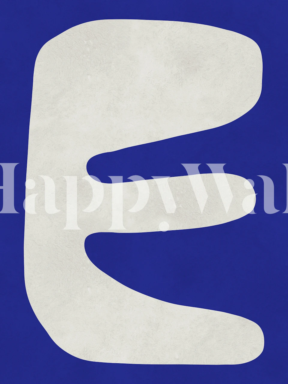 Modern Blue Curves wallpaper in a room setting