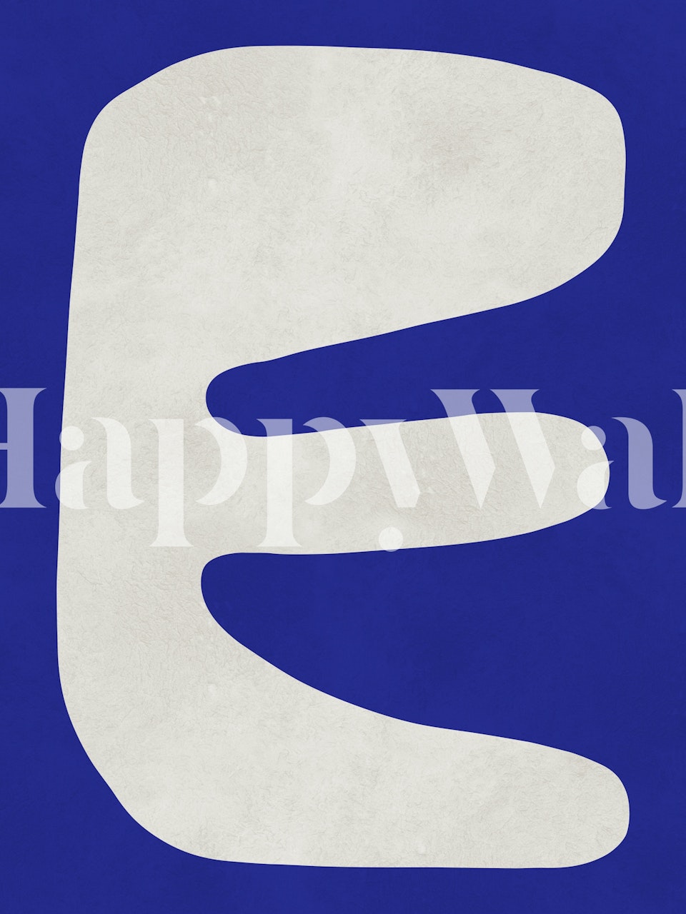 Modern Blue Curves wallpaper in a room setting