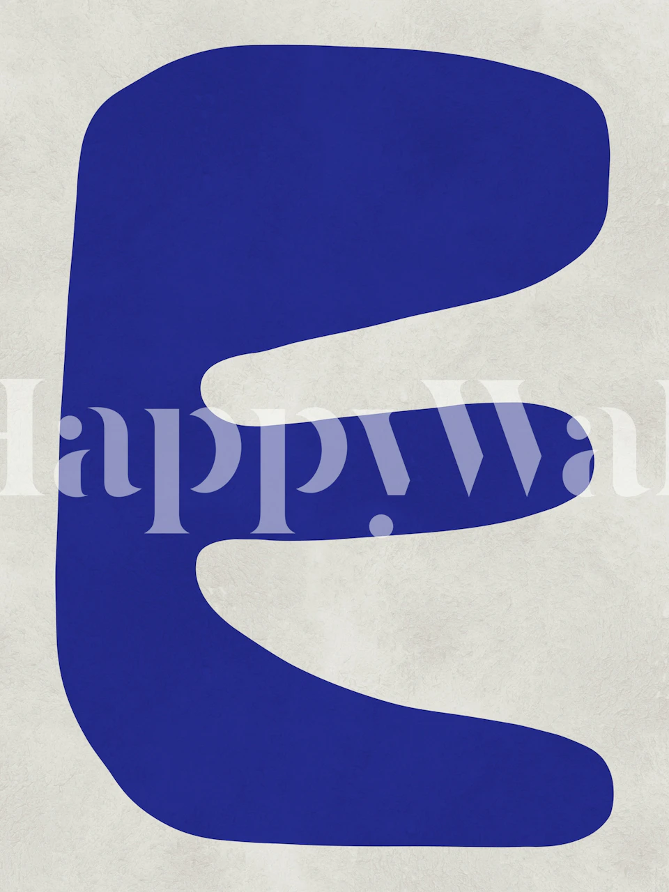 Abstract Blue Swirl wallpaper in a room