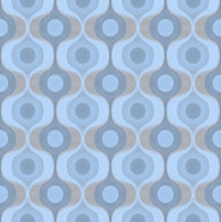 Scandi Blue Retro Geometric Repeat wallpaper