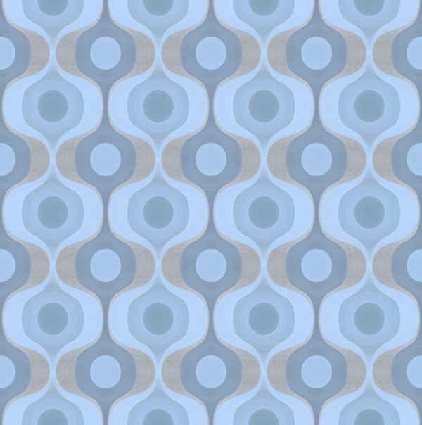 Scandi Blue Retro Geometric Repeat