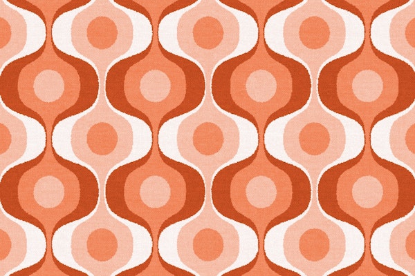 Fluffy 70s Retro Coral Geo