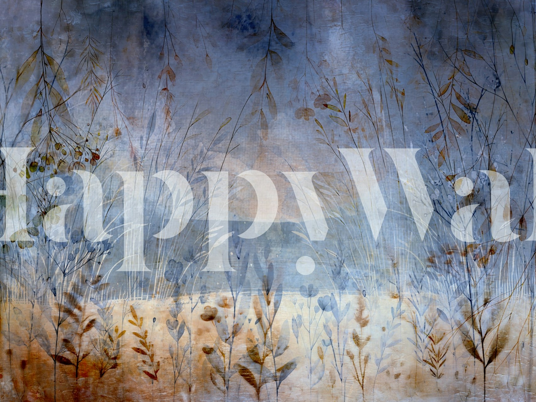 Papel pintado Rustic Scandinavian Meadow mostrado en una habitación