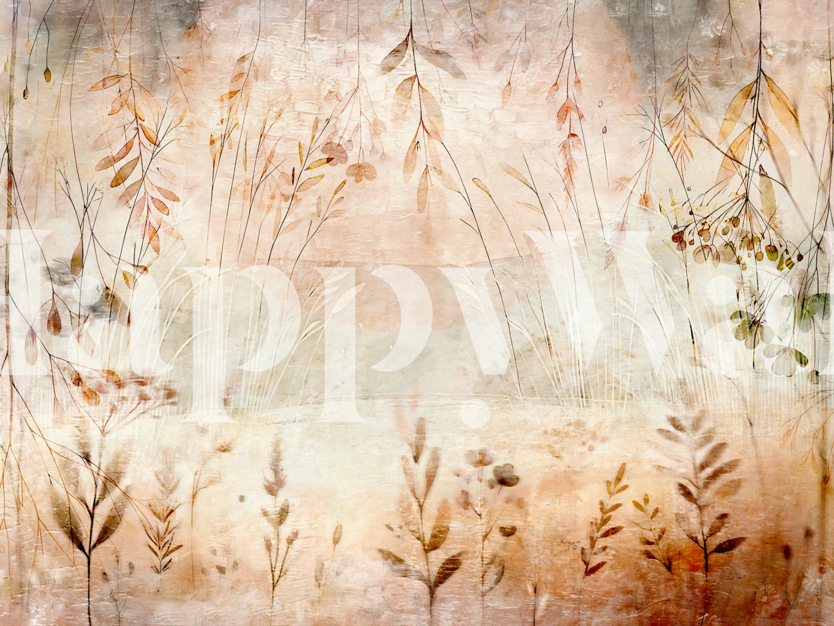 Ethereal Botanicals papel pintado en una habitación