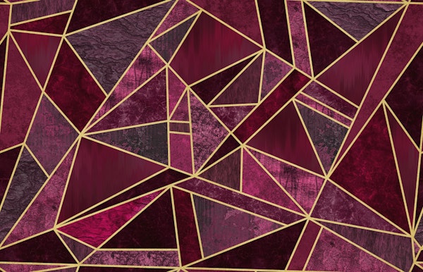 Luxurious Geometry Mosaic Burgundy Crimson