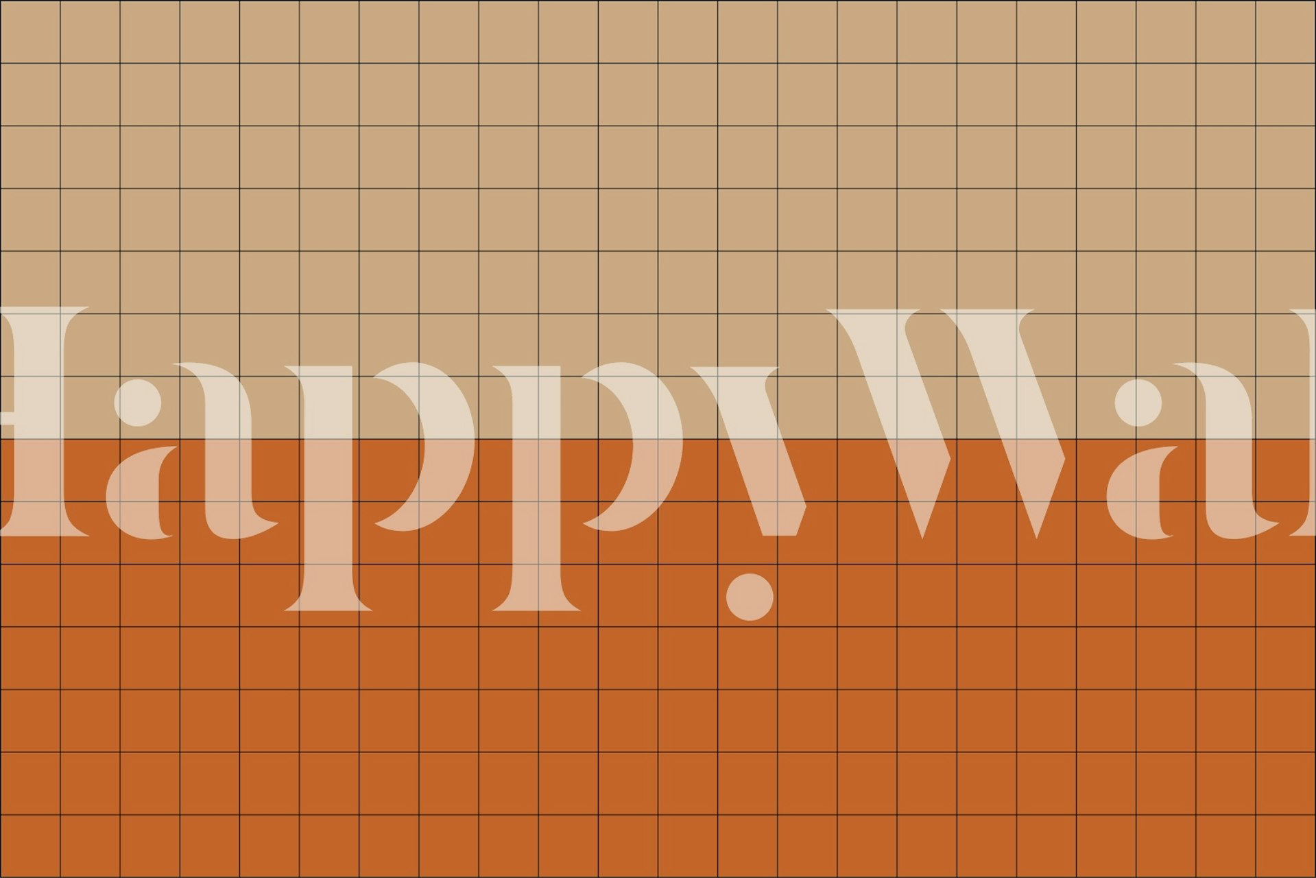 Geometric square pattern in warm beige and orange tones wallpaper