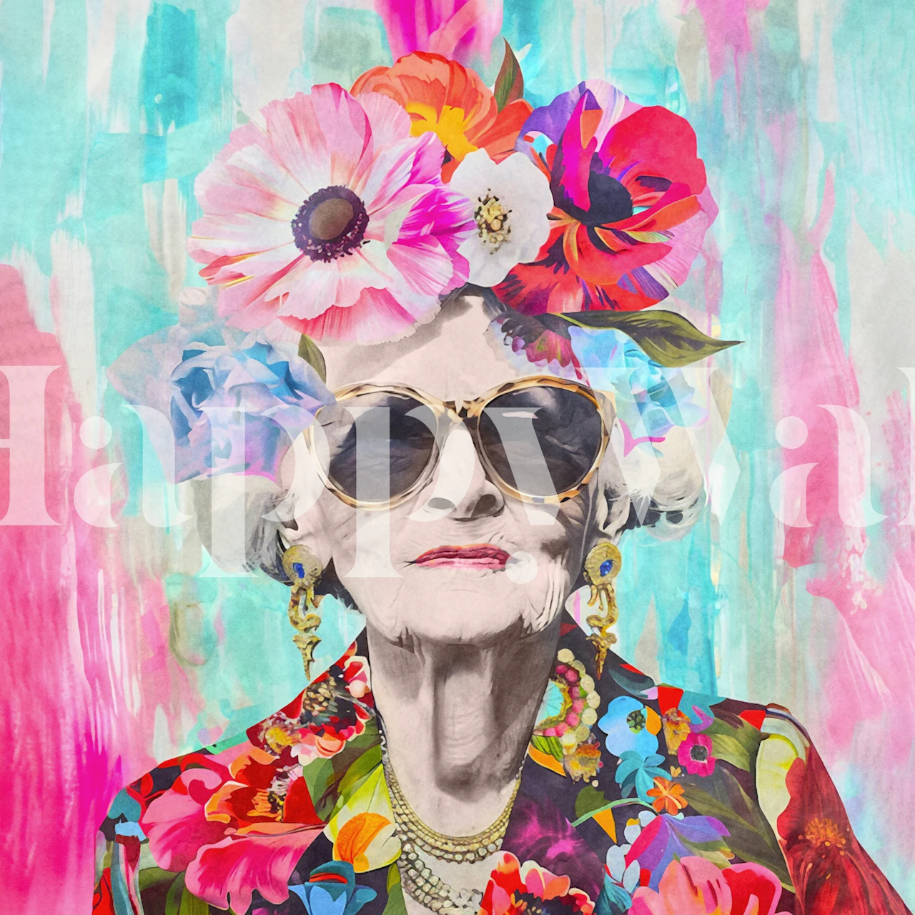 Tapeta Ageless Glamour z kolorowym portretem