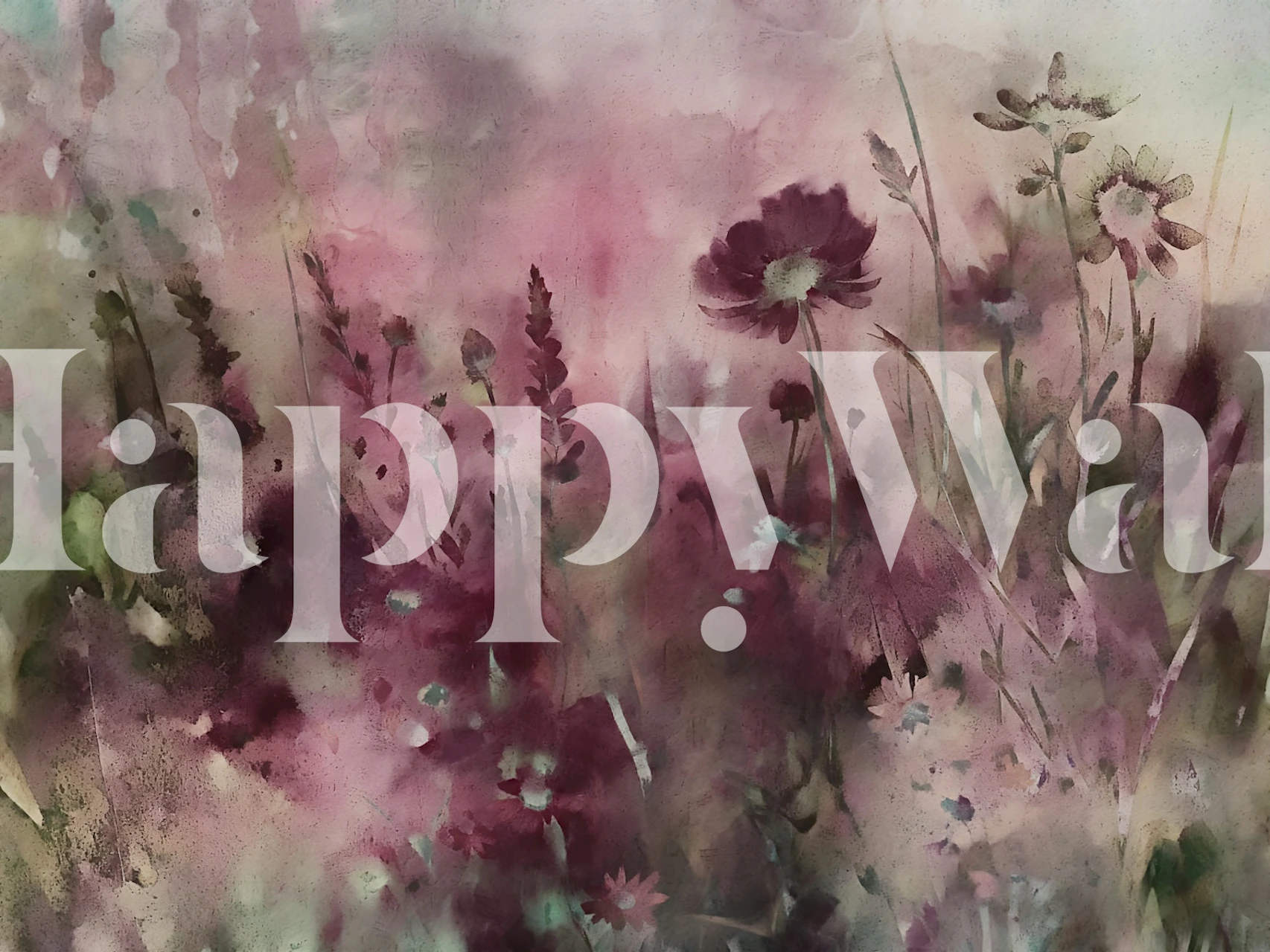 Misty Meadow Escape wallpaper in a room