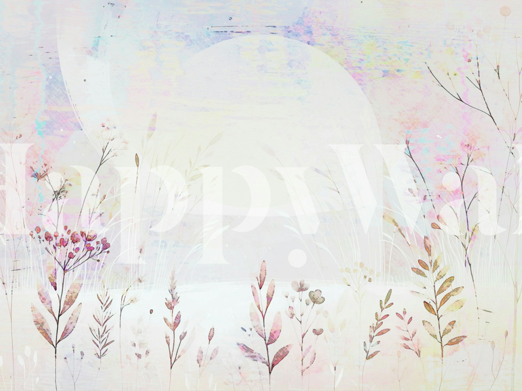 Papel de parede Pastel Nature's Harmony em um quarto