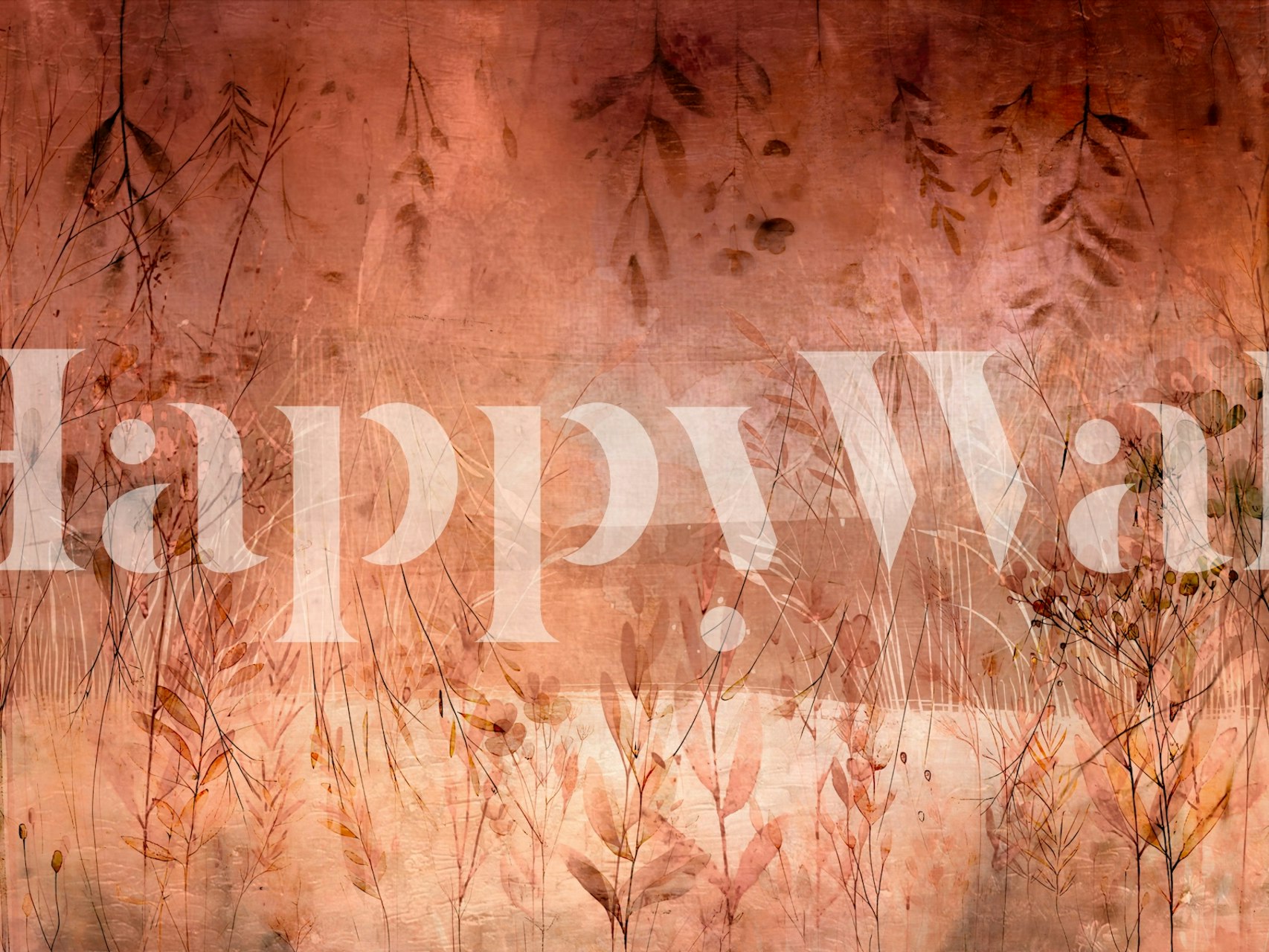 Autumn Whisper Botanicals wallpaper in a room