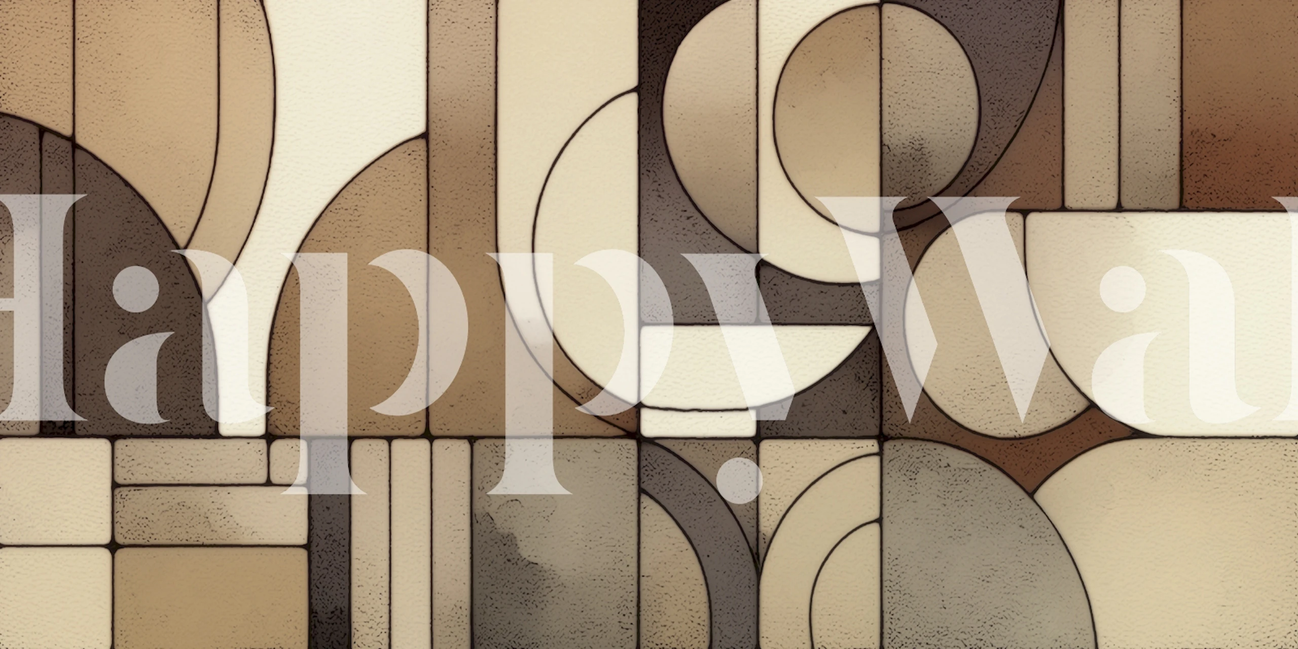 Retro geometric wallpaper design displayed in a room